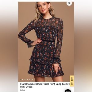Lulu’s black floral mini dress